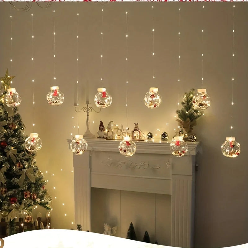 Christmas LED Curtain Lights for Windows, USB Powered With 8 Modes