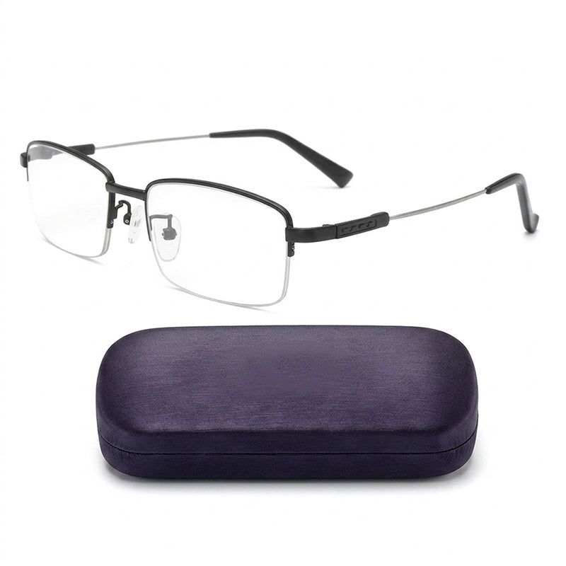 Blue light reading glasses with multifocal lenses and anti-reflective coating - Lightweight metal frame
