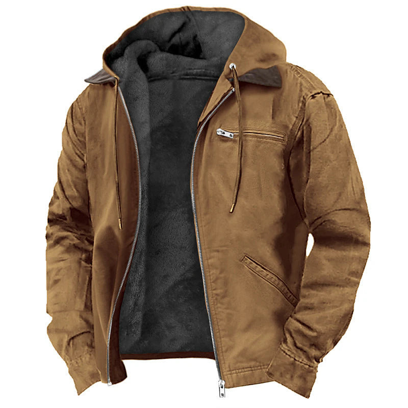 Men's Hooded Jacket with Zip Front
