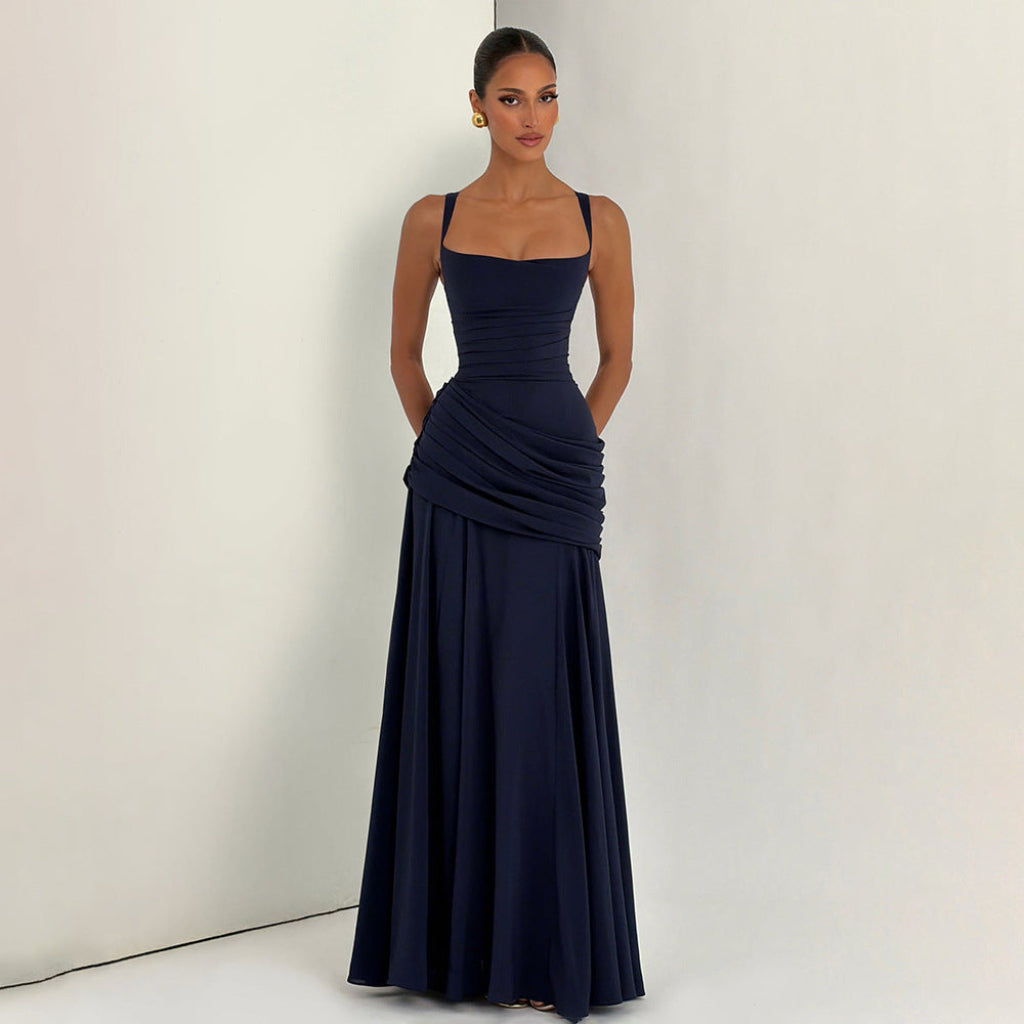 Women’s Elegant Solid Color Slim Dress