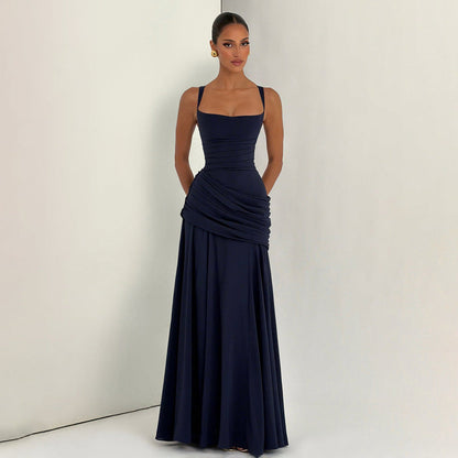 Women’s Elegant Solid Color Slim Dress