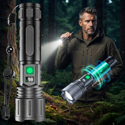 Rechargeable tactical flashlight | Ultra-bright LED for outdoor use