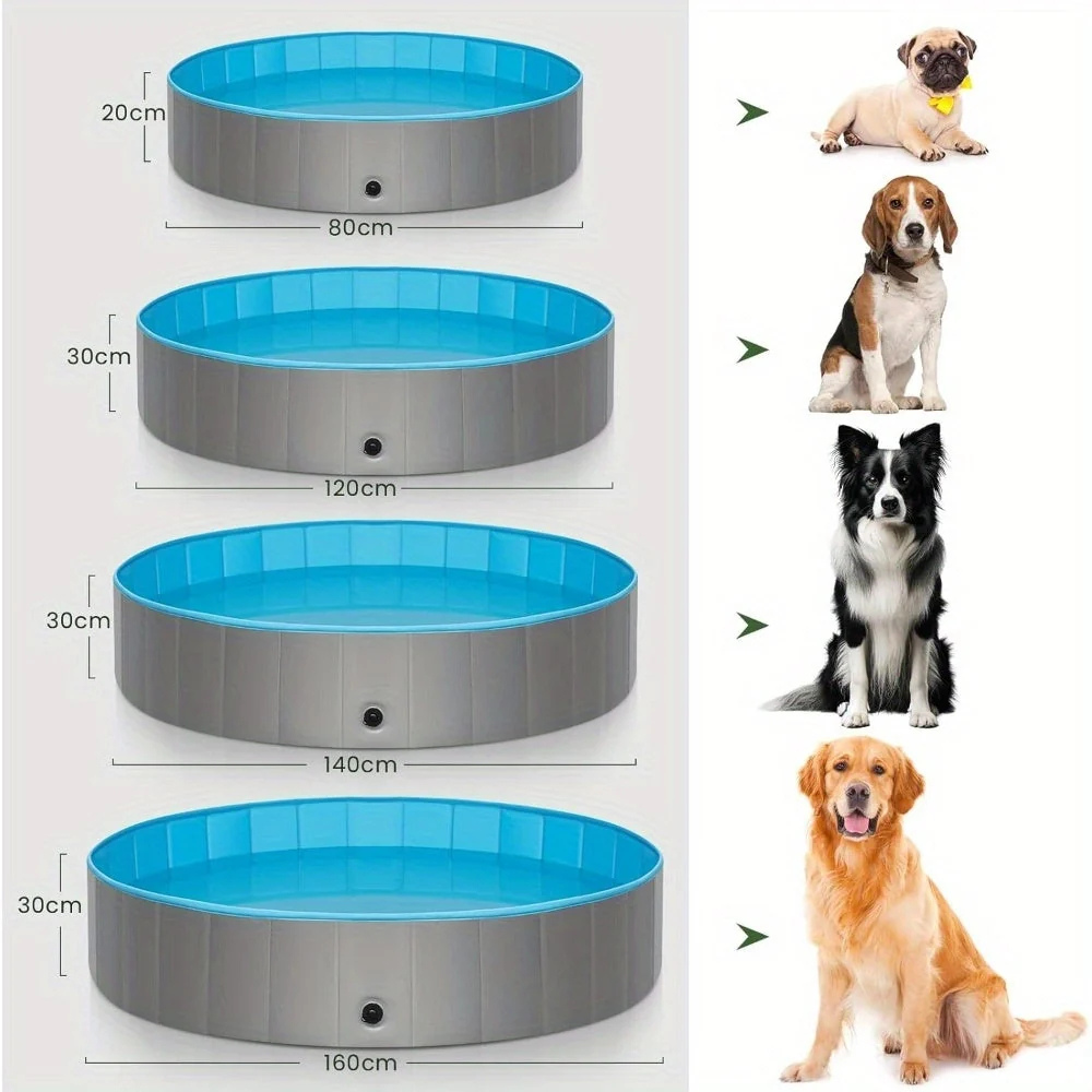 Foldable Dog Paddling Pool With Non-Slip Surface in Four Sizes