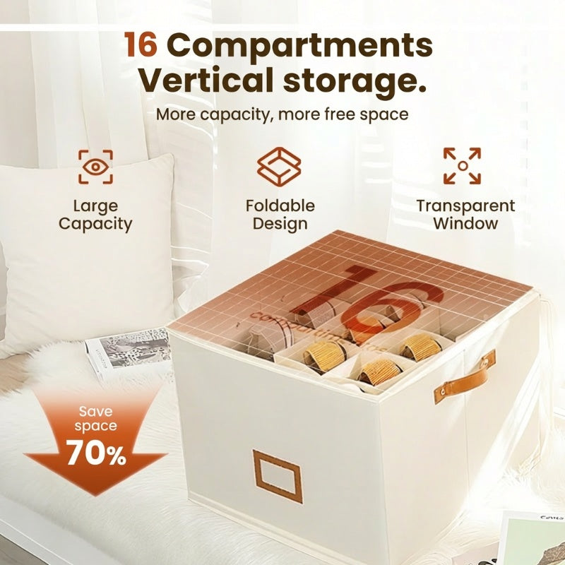Fabric Shoe Organiser Storage Box – Foldable, Large Capacity, Dustproof & Breathable for Closet & Bedroom