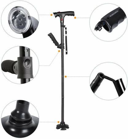 Men's Multi-Functional Folding Cane with LED Light