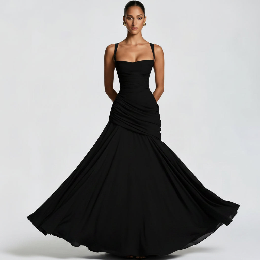 Women’s Elegant Solid Color Slim Dress