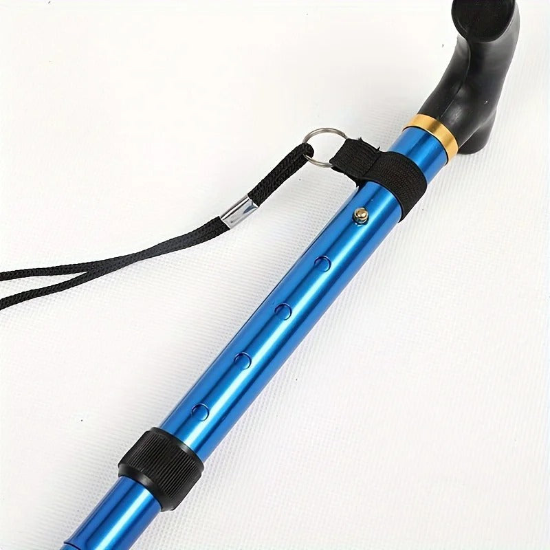 Adults' Adjustable Folding Telescopic Walking Stick for Enhanced Mobility
