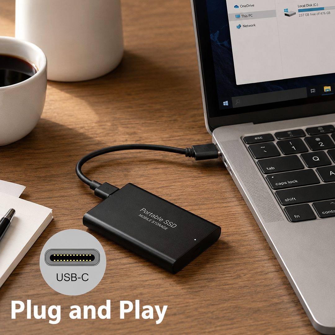 Ultra-Fast External SSD Hard Drive - Compact, High-Capacity Storage