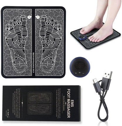EMS foot massage mat - 6 modes, 9 intensity levels, foldable design