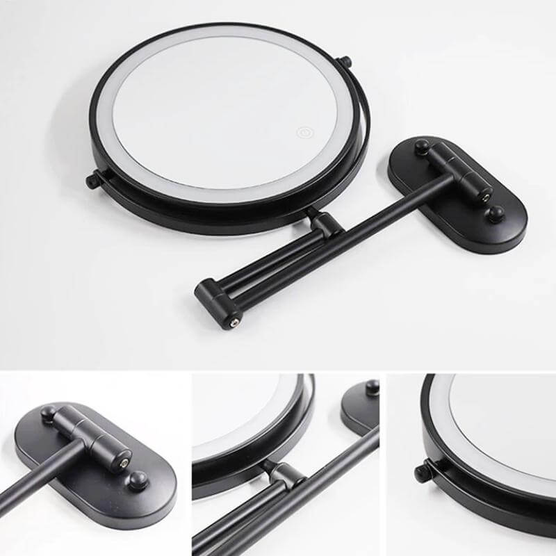 Rechargeable LED Magnifying Makeup Mirror - Black