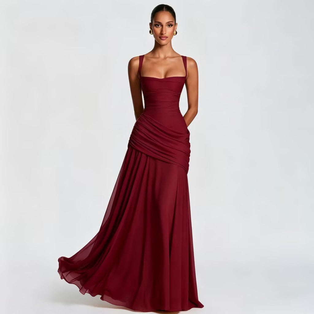 Women’s Elegant Solid Color Slim Dress