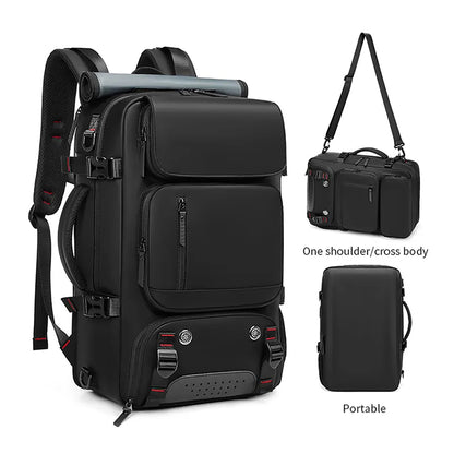 Large travel backpack with USB port, shoe compartment & Anti-theft pocket