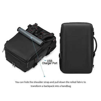 Large travel backpack with USB port, shoe compartment & Anti-theft pocket