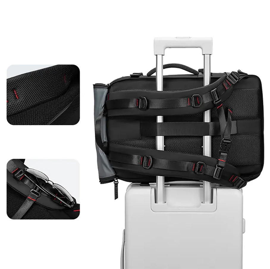 Large travel backpack with USB port, shoe compartment & Anti-theft pocket