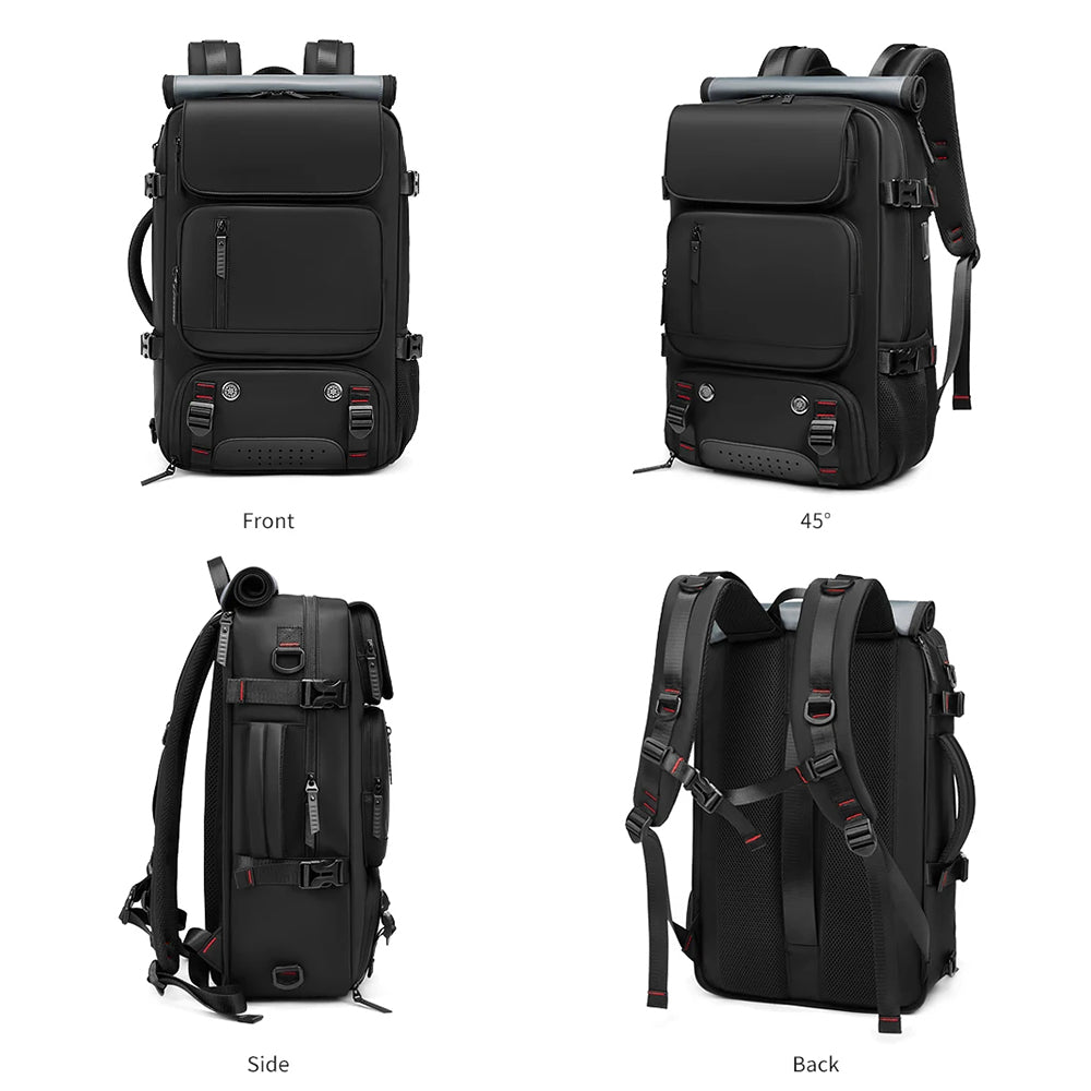Large travel backpack with USB port, shoe compartment & Anti-theft pocket