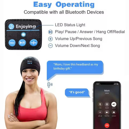 Bluetooth sleep eye mask with wireless headphones for relaxation