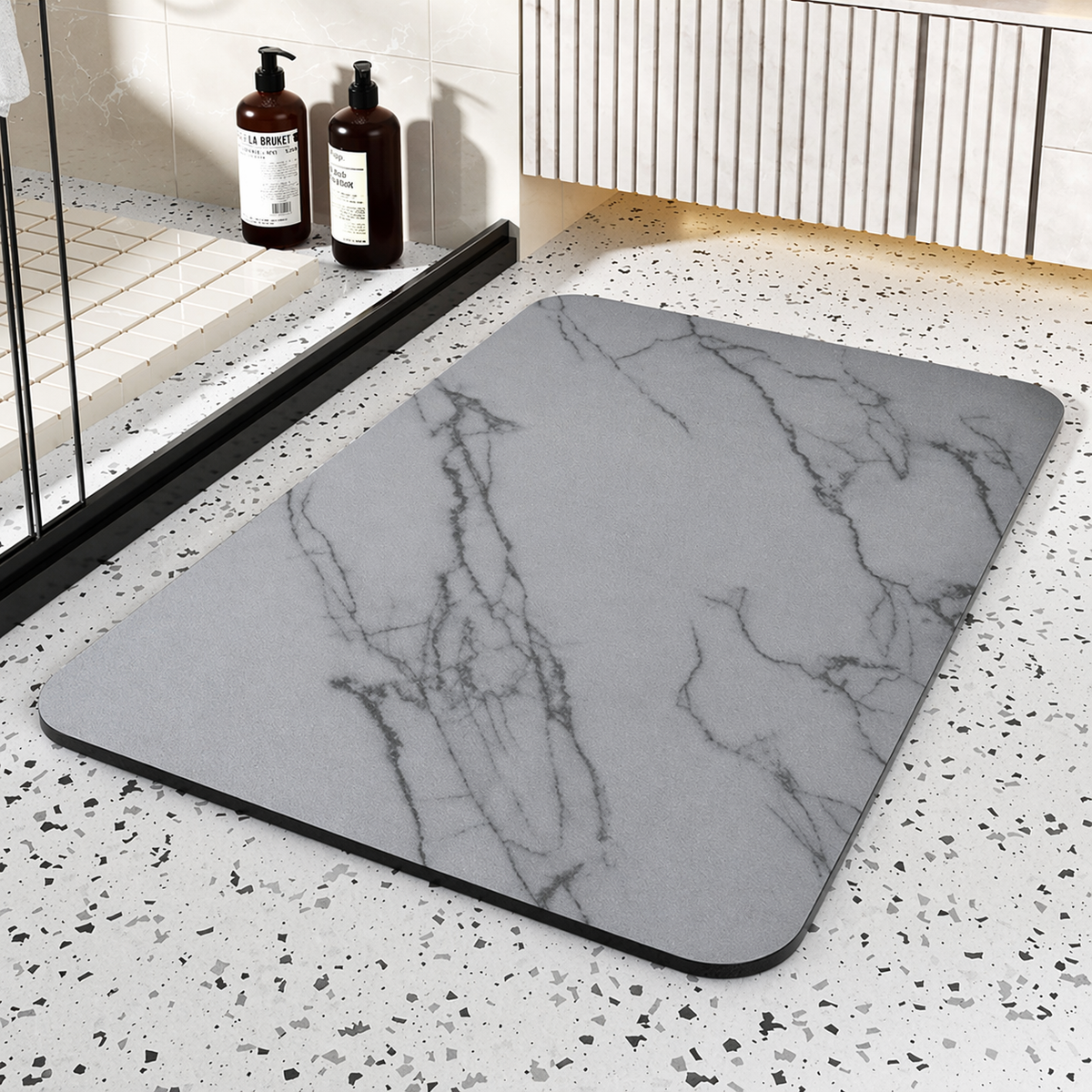Tapis de bain en diatomite 40 à 120 cm - fini les sols mouillés