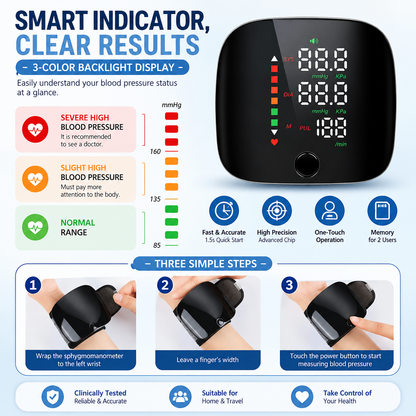 Portable Wrist Blood Pressure Monitor