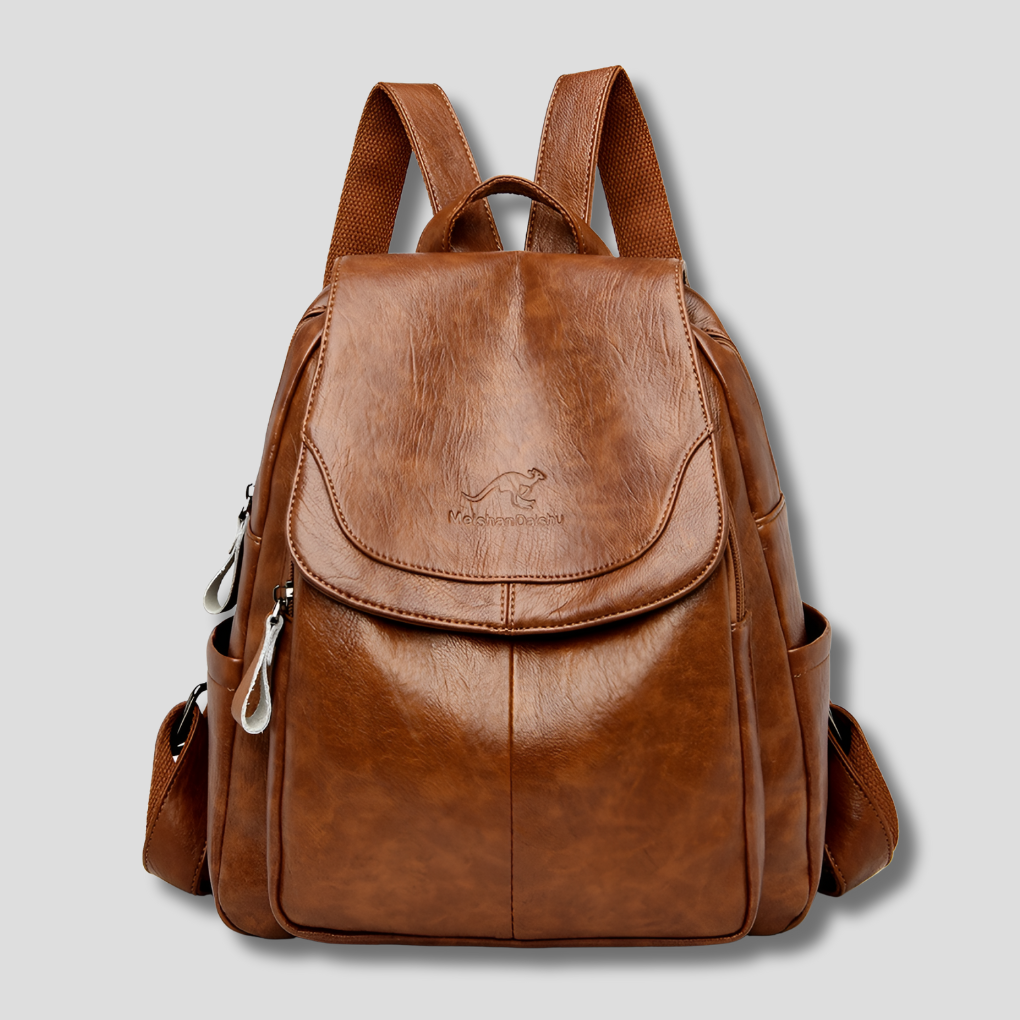 Women's Anti-Theft Embossed Leather Backpack