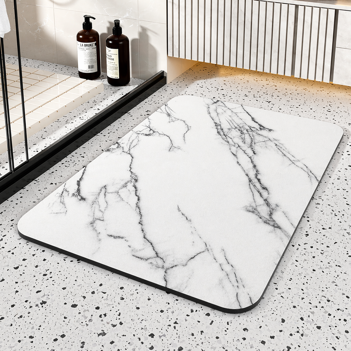 Tapis de bain en diatomite 40 à 120 cm - fini les sols mouillés