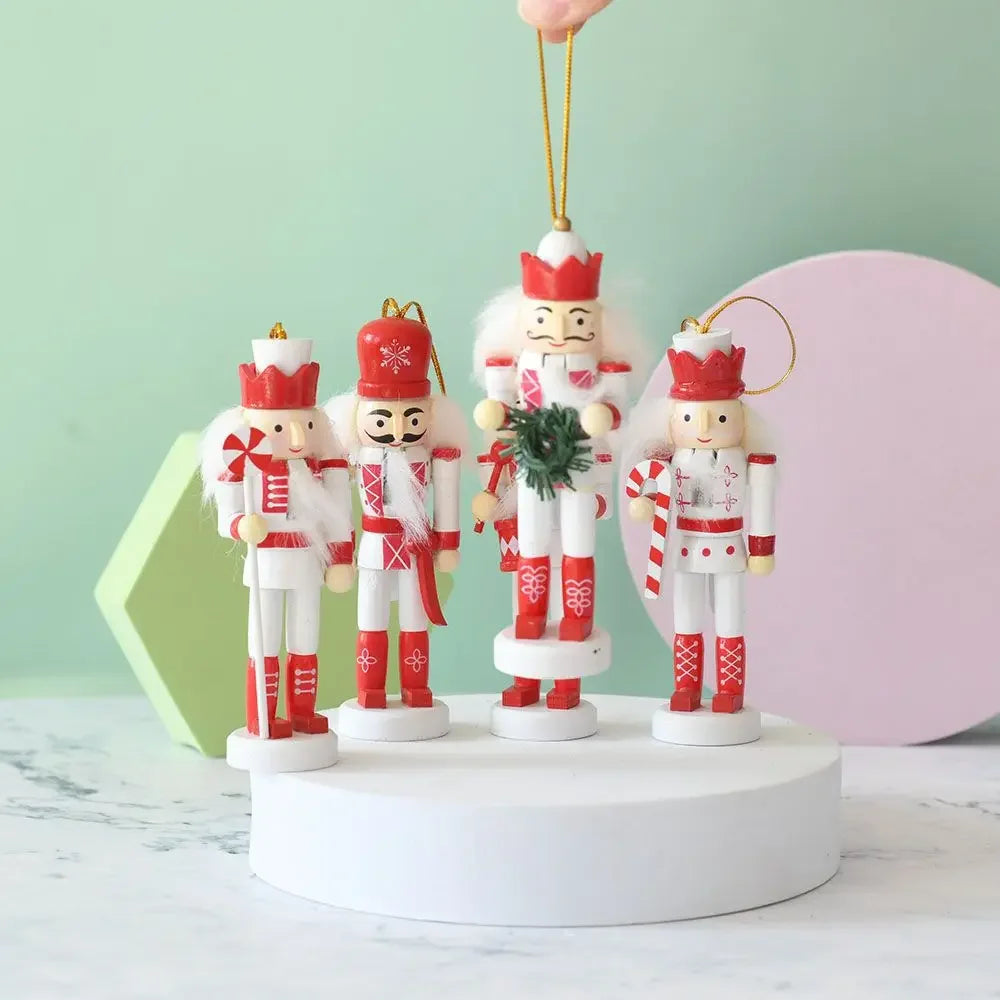Christmas Nutcracker Soldiers Set of 5 Wooden Tree Ornaments