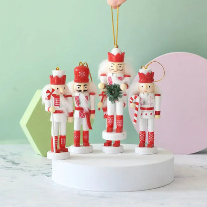Christmas Nutcracker Soldiers Set of 5 Wooden Tree Ornaments