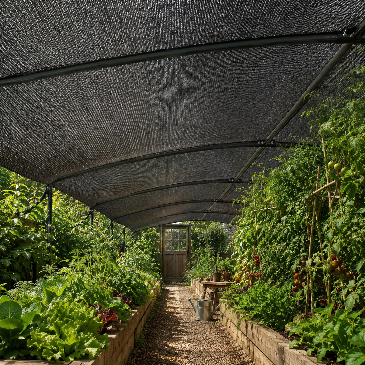 Elsie Heavy Duty Shade Cloth - Reinforced Taped Edges with Metal Grommets, Black