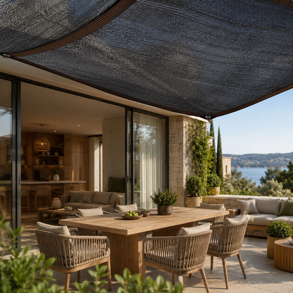 Elsie Heavy Duty Shade Cloth - Reinforced Taped Edges with Metal Grommets, Black