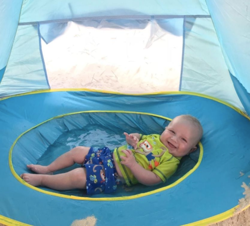 Baby Beach Tent With Built-In Paddling Pool and UPF 50+ Shade