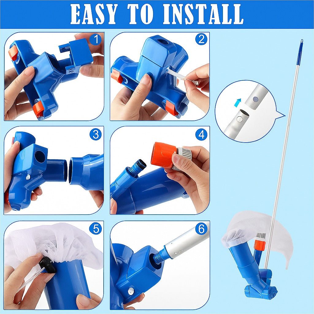 Handheld pool vacuum | Hose-powered cleaner with debris bag