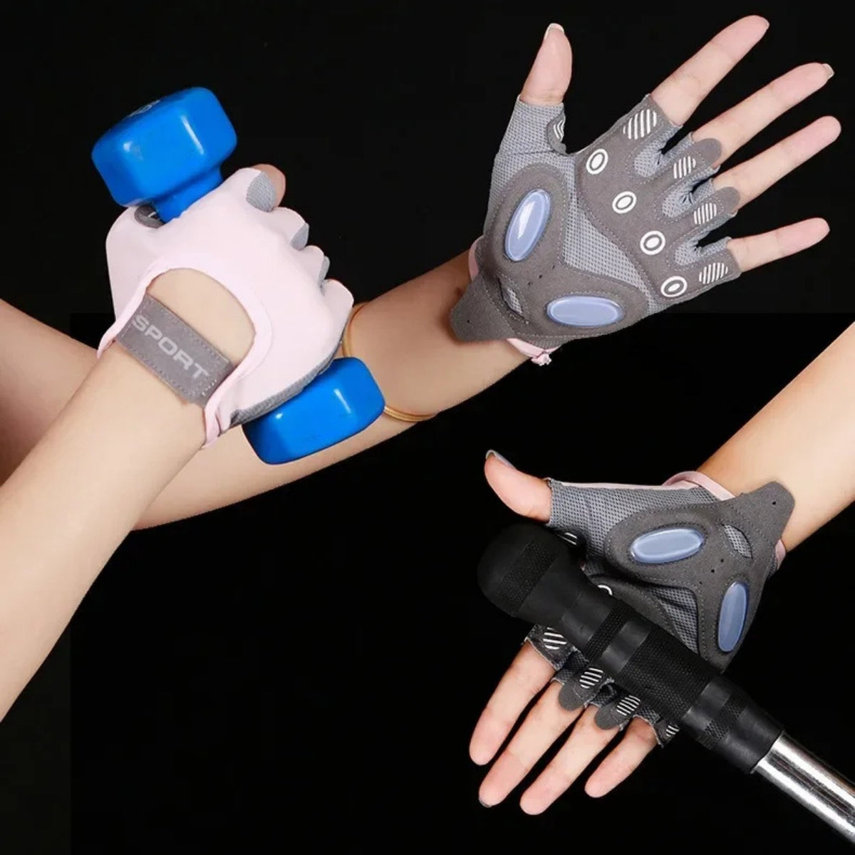 Non-slip weightlifting gloves with breathable grip and padding
