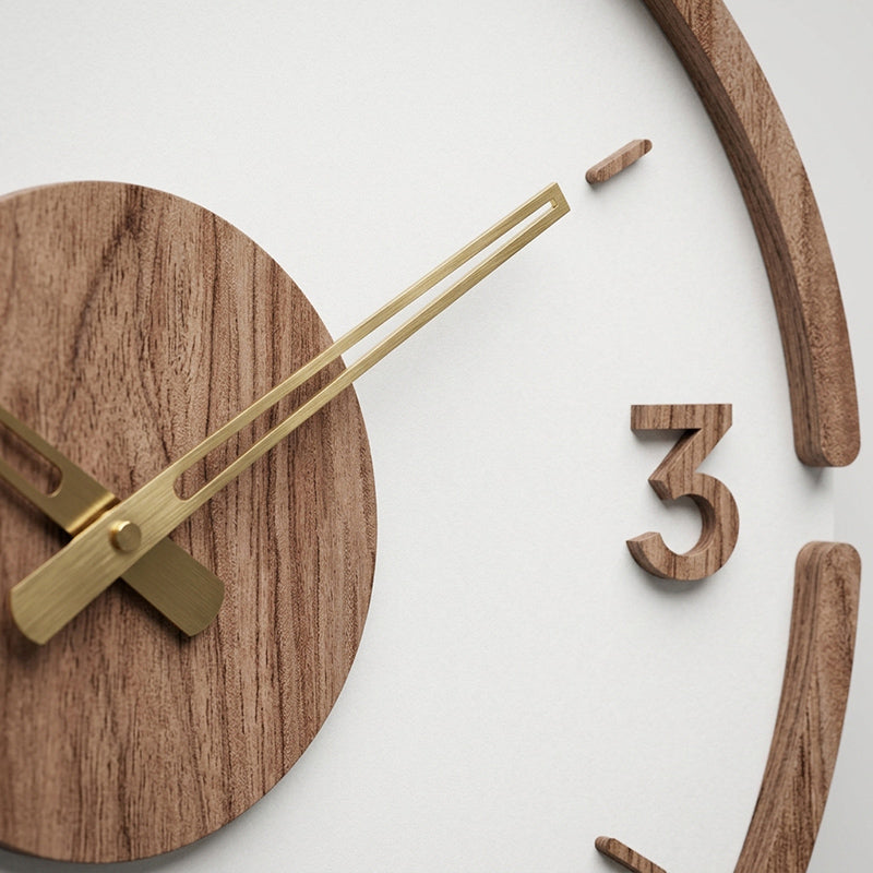 Modern wooden wall clock with silent movement – Minimalist natural style