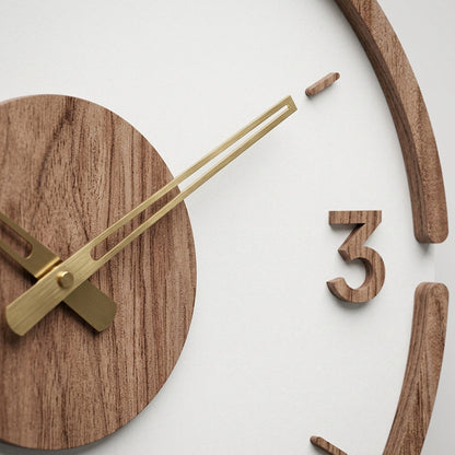 Modern wooden wall clock with silent movement – Minimalist natural style