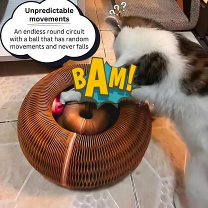 Interactive cat scratcher with flexible foldable design
