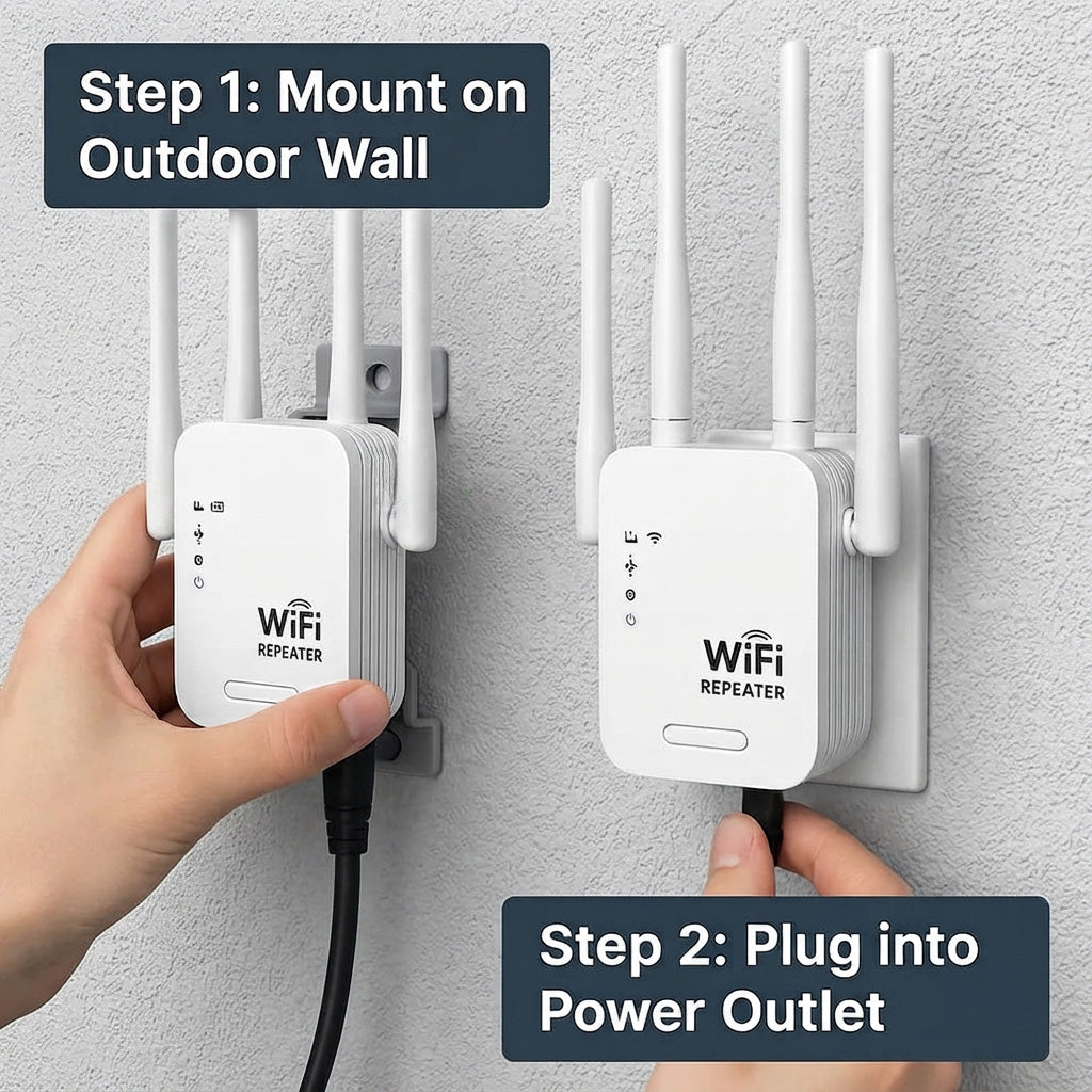 Outdoor dual-band WiFi booster | Long-range 1200Mbps connectivity