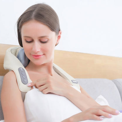 Electric neck & back massager with heat - Deep kneading comfort