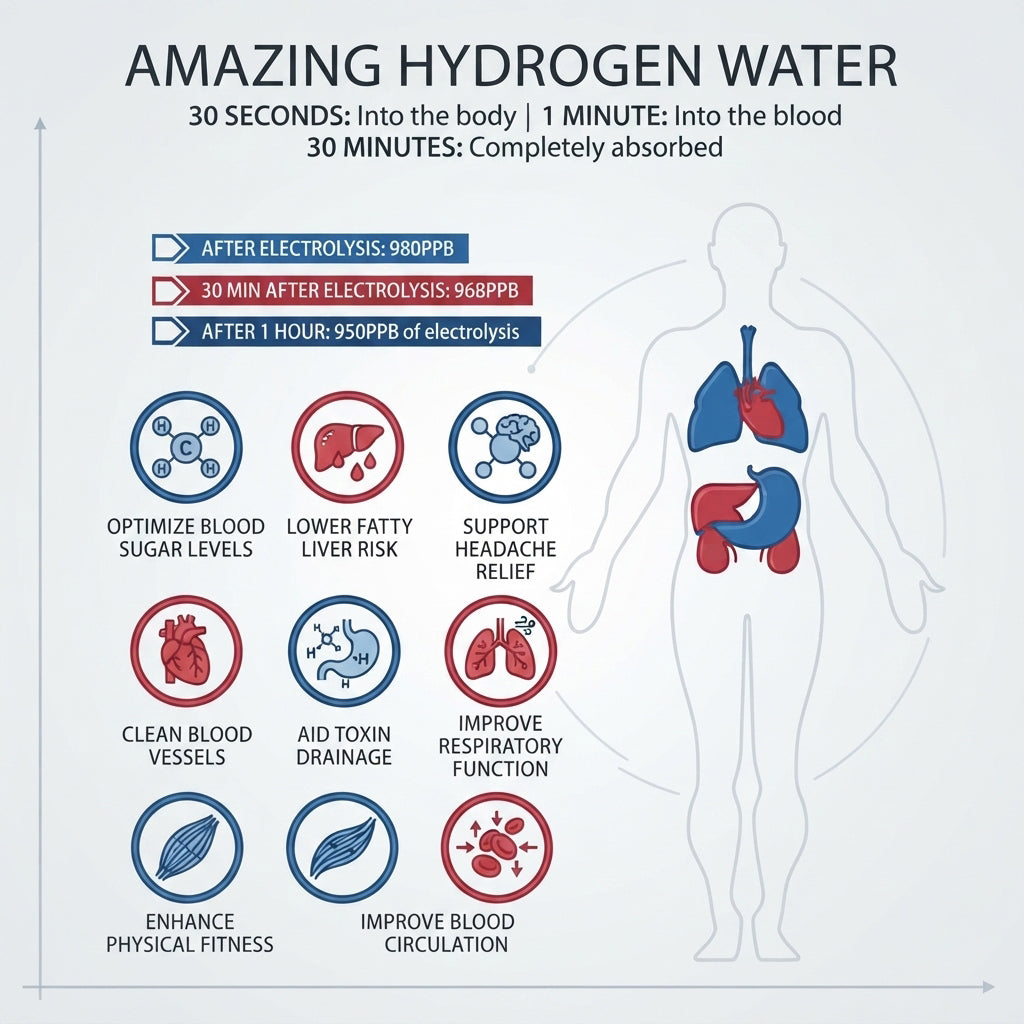 Hydrogen water bottle with portable wellness and easy hydration