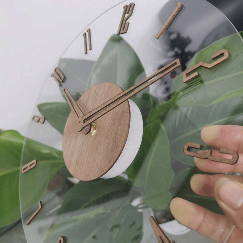 Modern wooden wall clock with silent movement – Minimalist natural style
