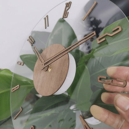 Modern wooden wall clock with silent movement – Minimalist natural style
