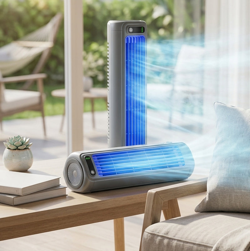 Portable air cooler with rechargeable battery | 12-hour runtime