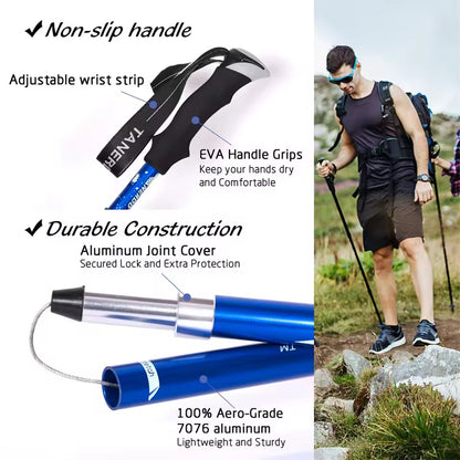 Folding trekking pole - Adjustable hiking support for outdoor trails