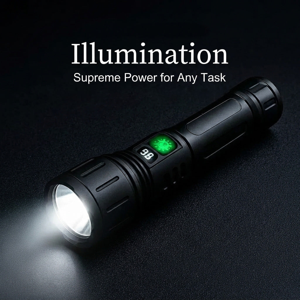 Rechargeable tactical flashlight | Ultra-bright LED for outdoor use