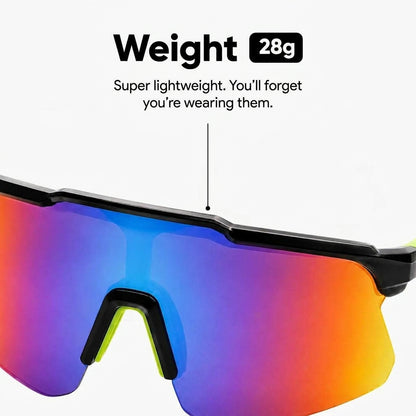 Polarised UV400 sports sunglasses with lightweight wraparound frame
