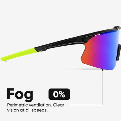 Polarised UV400 sports sunglasses with lightweight wraparound frame