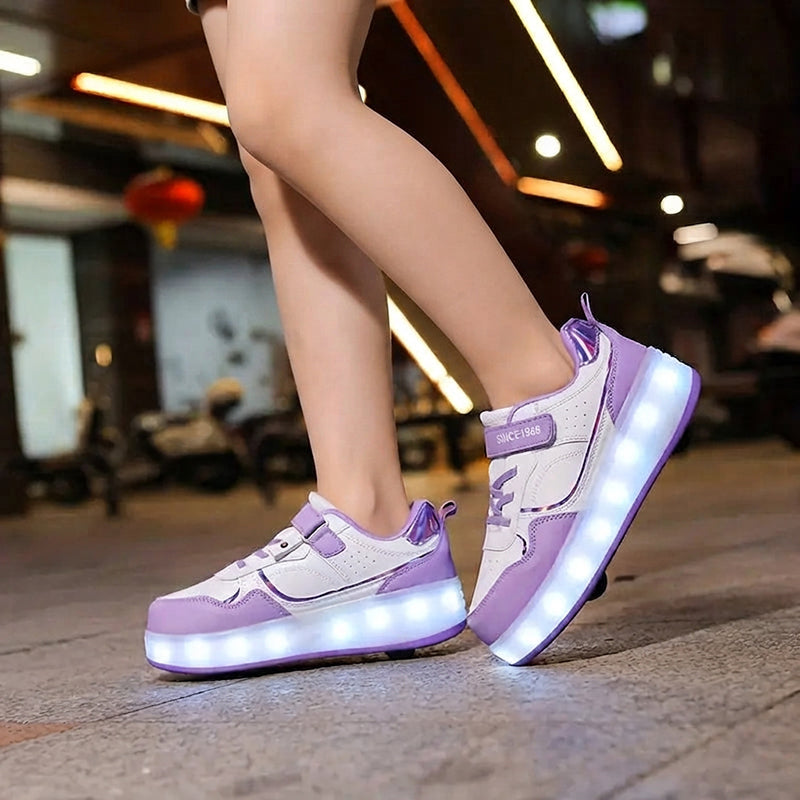 Trendy roller shoes for children with lights