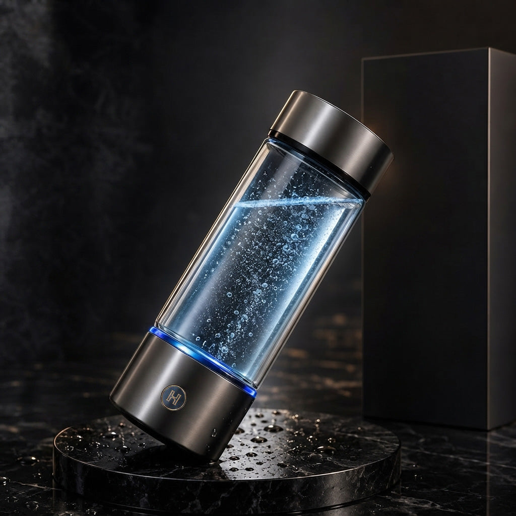 Hydrogen water bottle with portable wellness and easy hydration