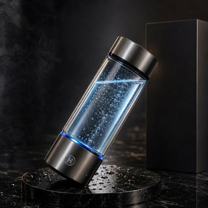 Hydrogen water bottle with portable wellness and easy hydration