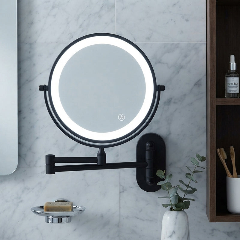Rechargeable LED magnifying mirror | 3-colour touch lighting