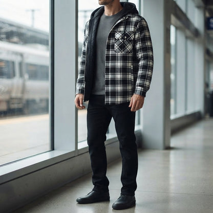 Men's hooded jacket - Front closure, casual fit and versatile everyday style