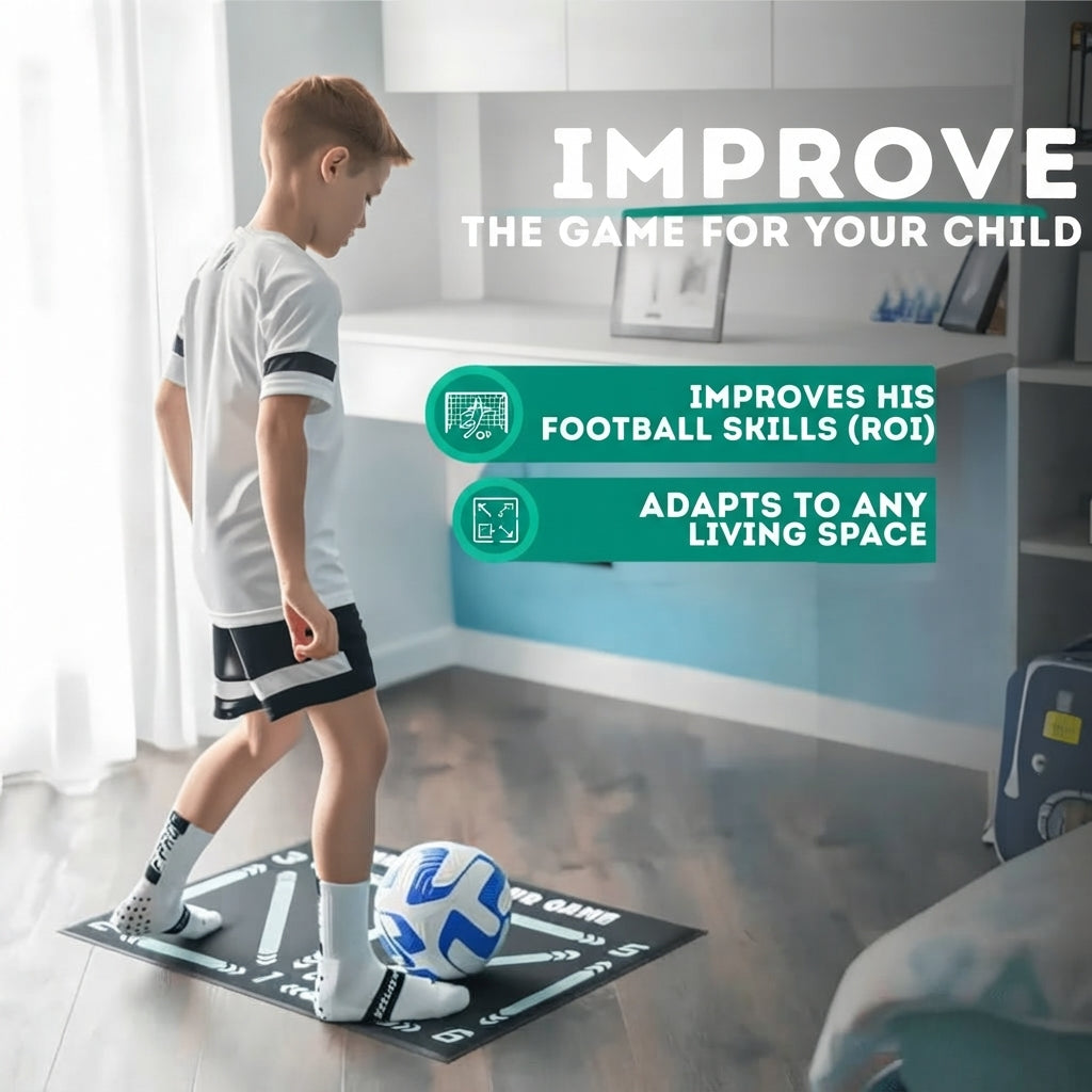 Non-slip football training mat with training socks